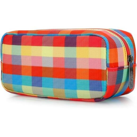 Small Canvas Makeup Bag Travel Toiletry Organizer Cosmetic Pouch Zipper Case - Picture 7 of 7